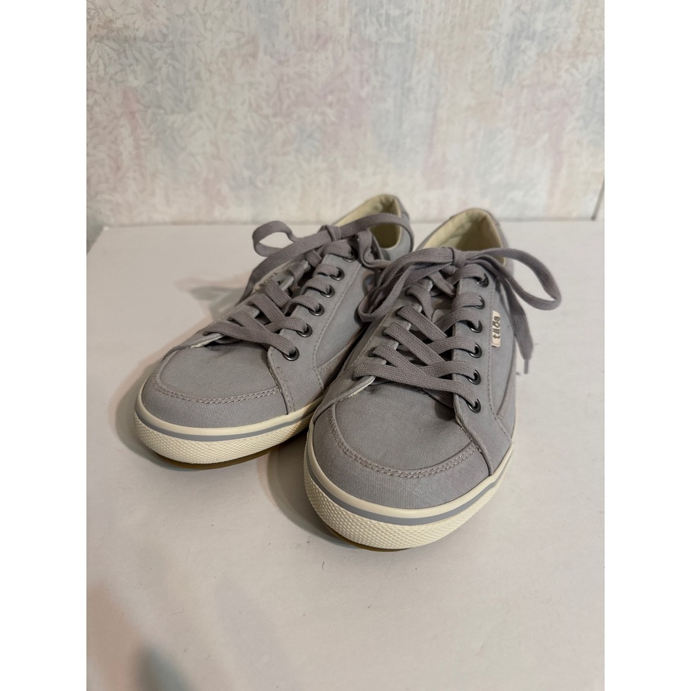 Taos Moc Star Gray Canvas Lace Up Sneakers Shoes MST-13482A Womens 9